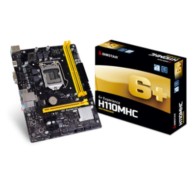 Tarjeta Madre Mobo H110MHC ChipSet Intel H110 Soporta Intel Core i7 i5 i3 Pentium Celeron 7ma Gen Socket 1151 2xDDR4 Integrado Audio HD Red Micro ATX PCIEx16x BIOSTAR H110MHC PCDomino