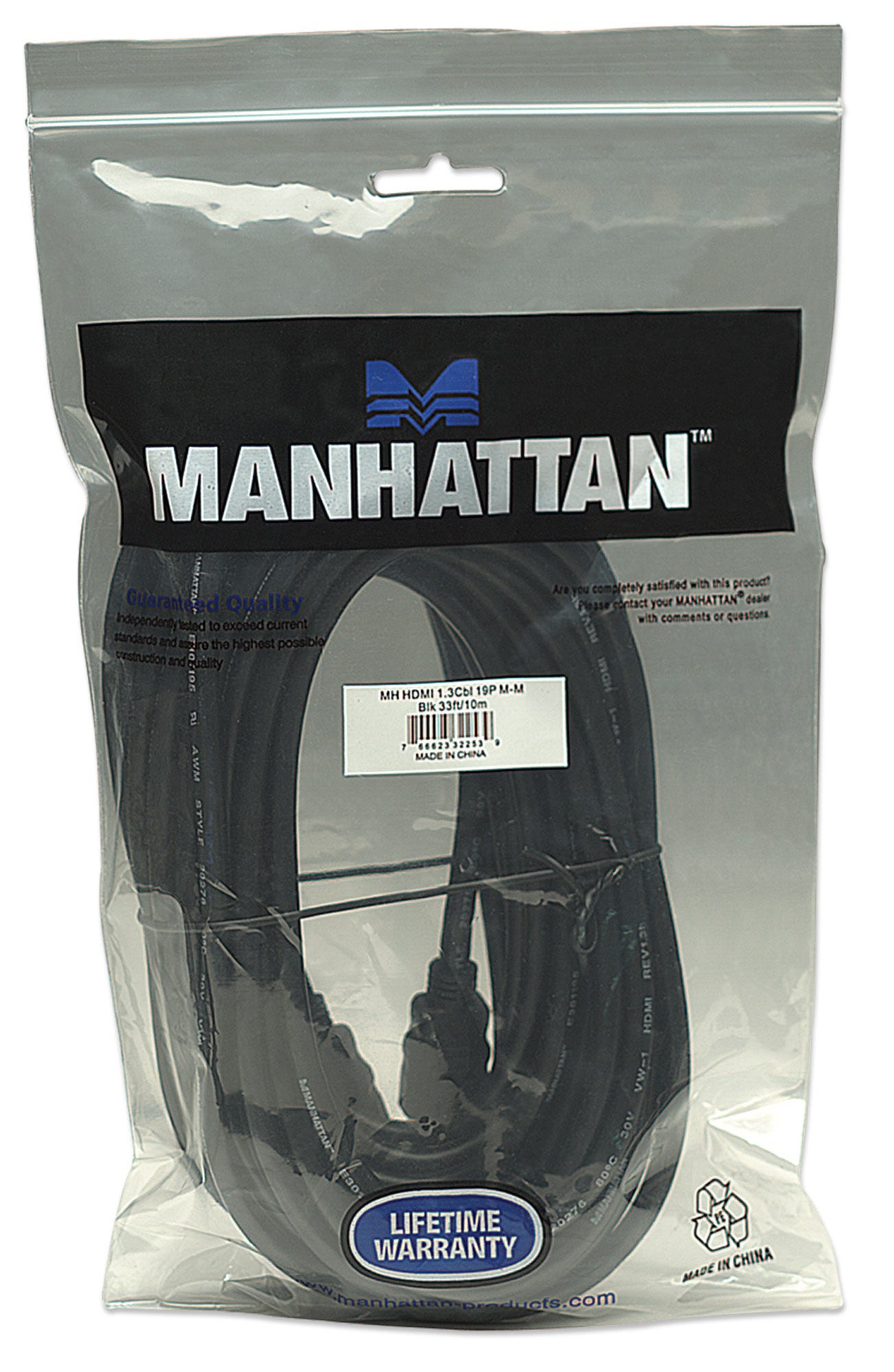 Cable de Video HDMI - HDMI (M-M), 10 Metros, MANHATTAN 322539