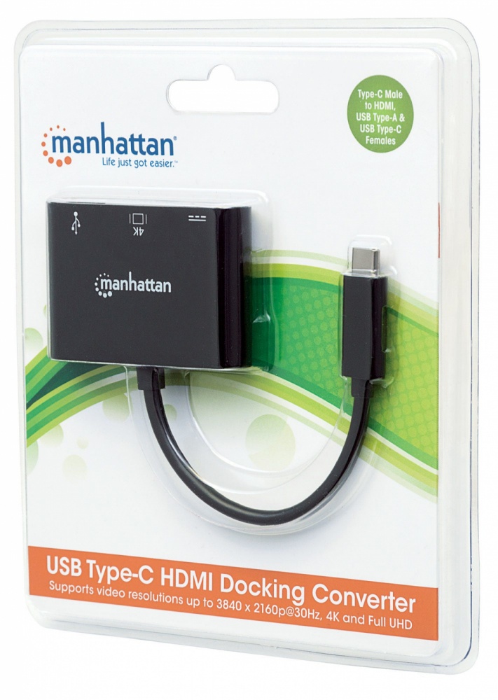 Adaptador USB-C - HDMI / USB (M-H), MANHATTAN 152037