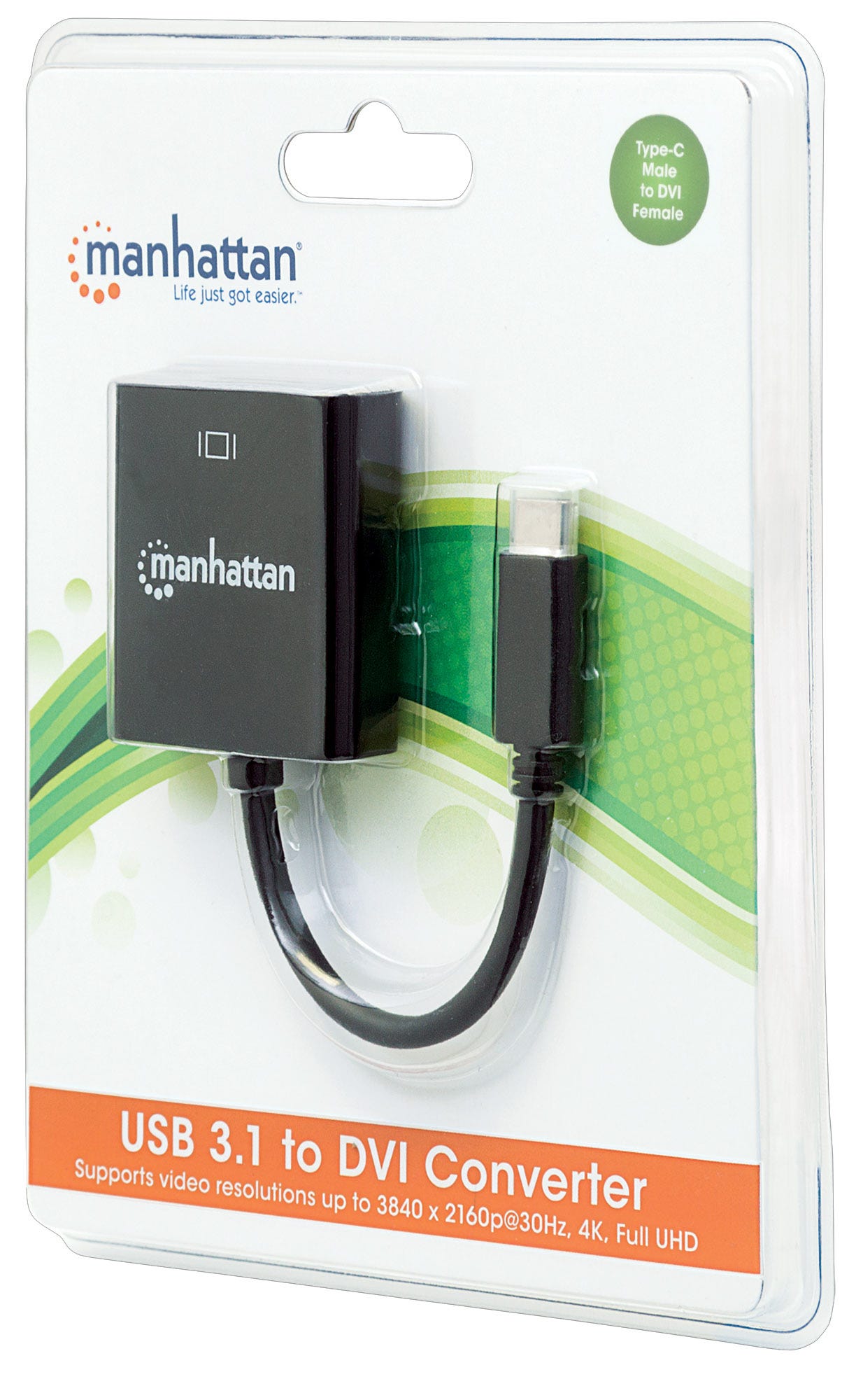 Adaptador USB-C - DVI-I (M-H), MANHATTAN 152051