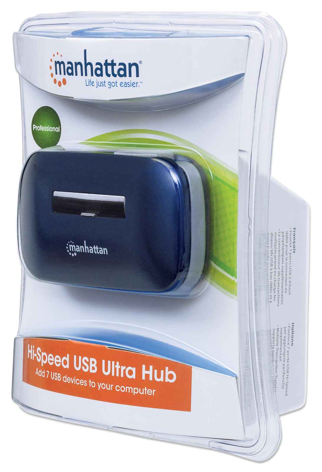Hub USB de Alta Velocidad 2.0 Ultra, 7 puertos, Alimentación dual, 161039