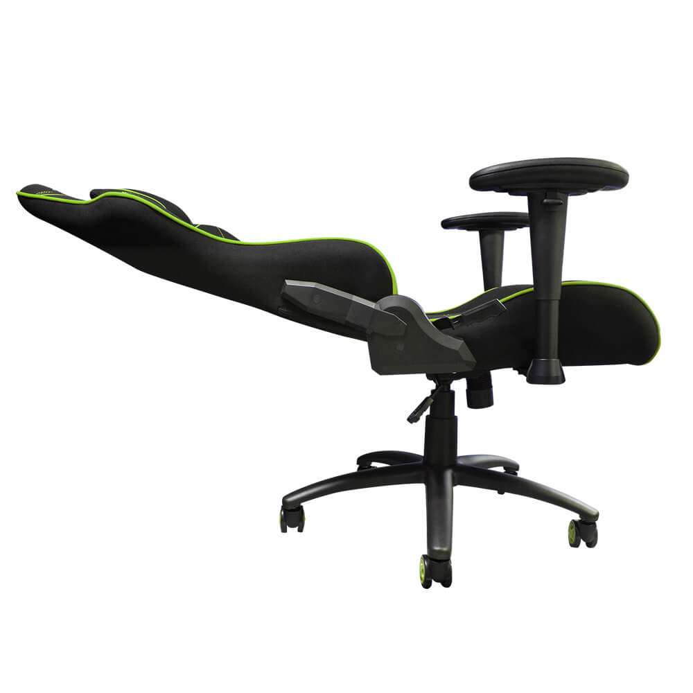 Silla Gamer Start The Gamer (SG) Modelo Chair 500, Reclinable, C/ Soporte Cervical y Lumbar, Color Negro / Verde, Max. 120 Kg, VORAGO CGC500-GR