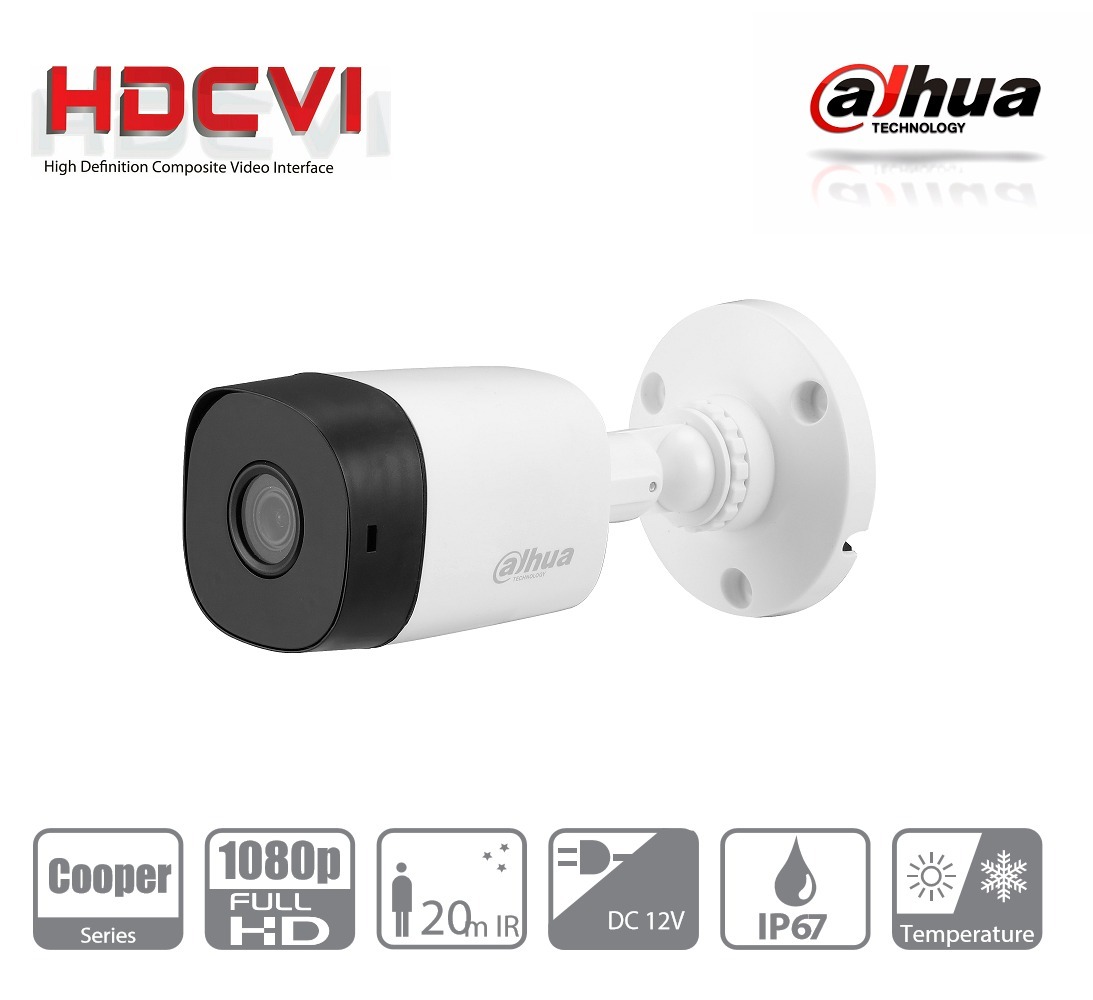 Kit de Video Vigilancia Dahua, Incluye 1 DVR COOPER XVR1B08 de 8 Canales + 8 Cámaras COOPER B1A21 + 8 Rollos de Cables Siames + 2 Fuente de Poder, H.265+1080p, DAHUA XVR1B08KIT