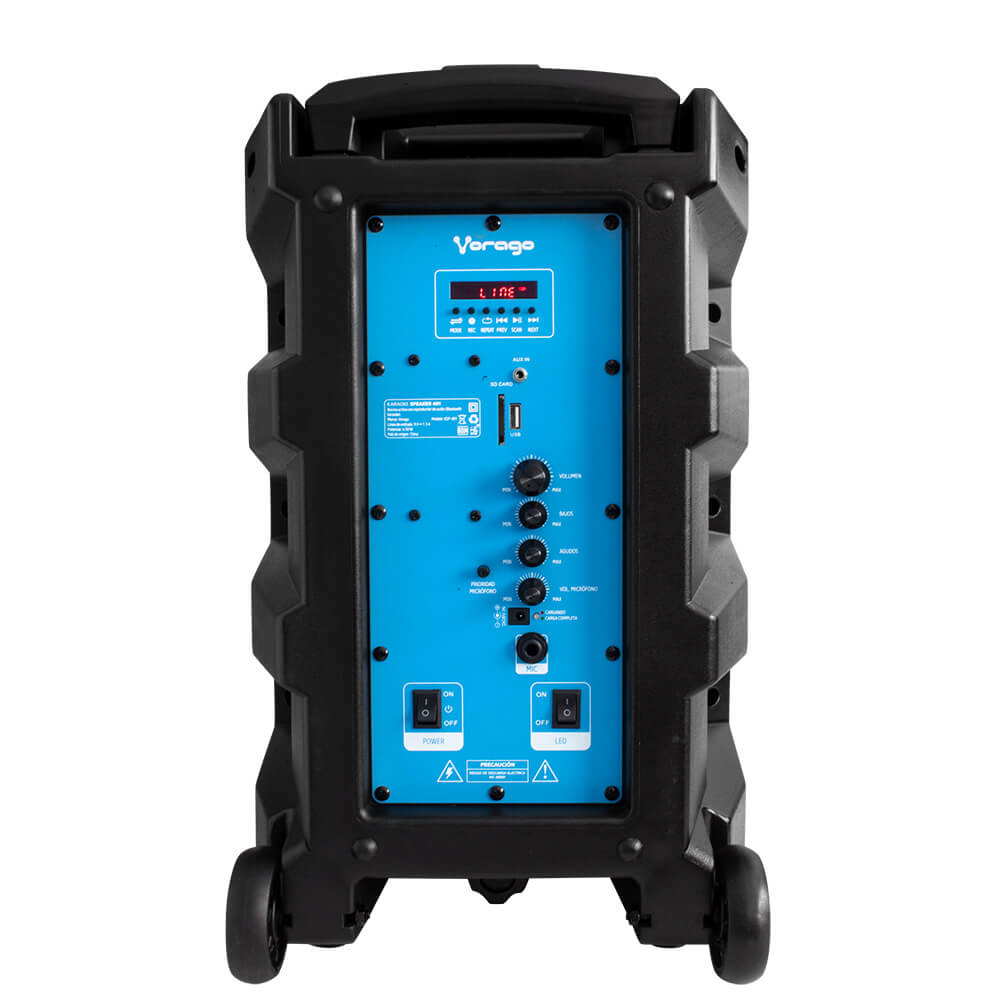 Bocina (Bafle), 12.0", Conexión Bluetooth / USB / SD  / 3.5 mm, Color Negro, Incluye Control y Micrófono Alámbrico, Recargable, VORAGO KSP-401