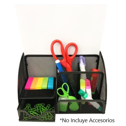 Charola de Escritorio, 7 Secciones, Malla Metálica, Color Negro, NEXTEP NE-175