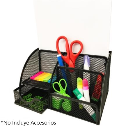 Charola de Escritorio, 7 Secciones, Malla Metálica, Color Negro, NEXTEP NE-175
