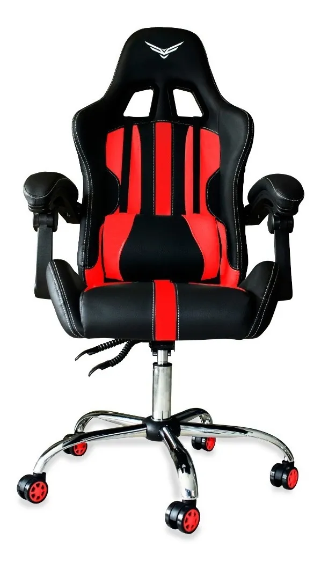 Silla Gamer Modelo Ninja Blade, Reclinable, C/ Soporte Cervical y Lumbar, Color Rojo, Max. 140 Kg, NACEB NA-09S1R
