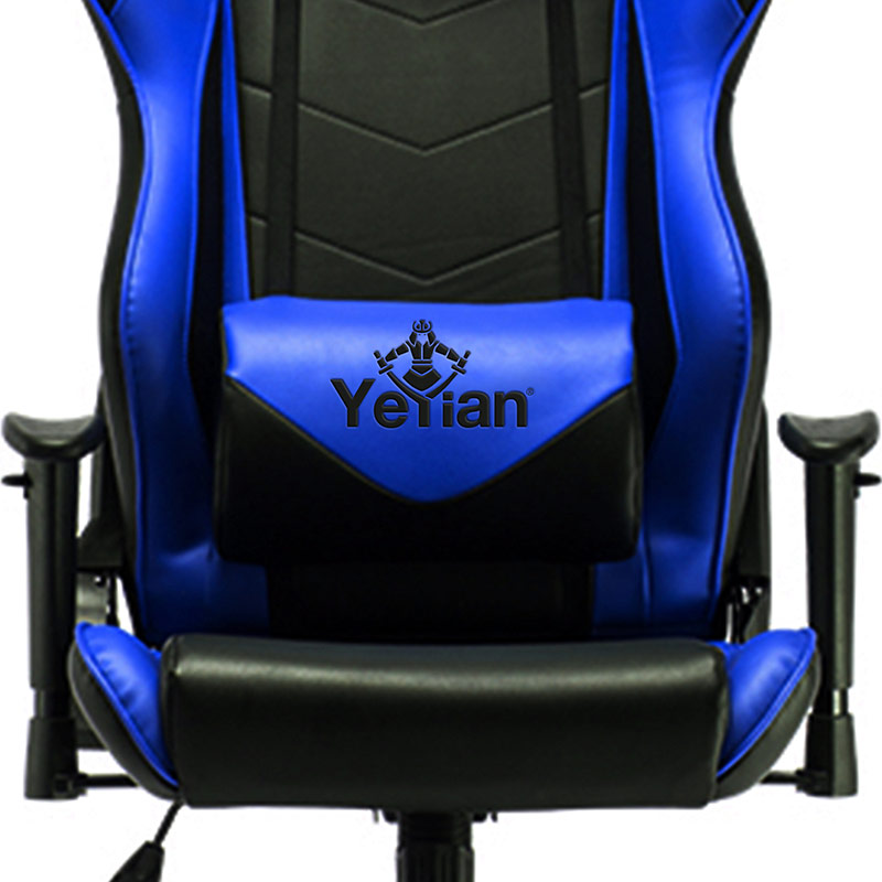 Silla Gamer YEYIAN Modelo Cadira 1150, Reclinable, C/ Soporte Cervical y Lumbar, Color Azul / Negro, Max. 150 Kg, QIAN YAR-9863A