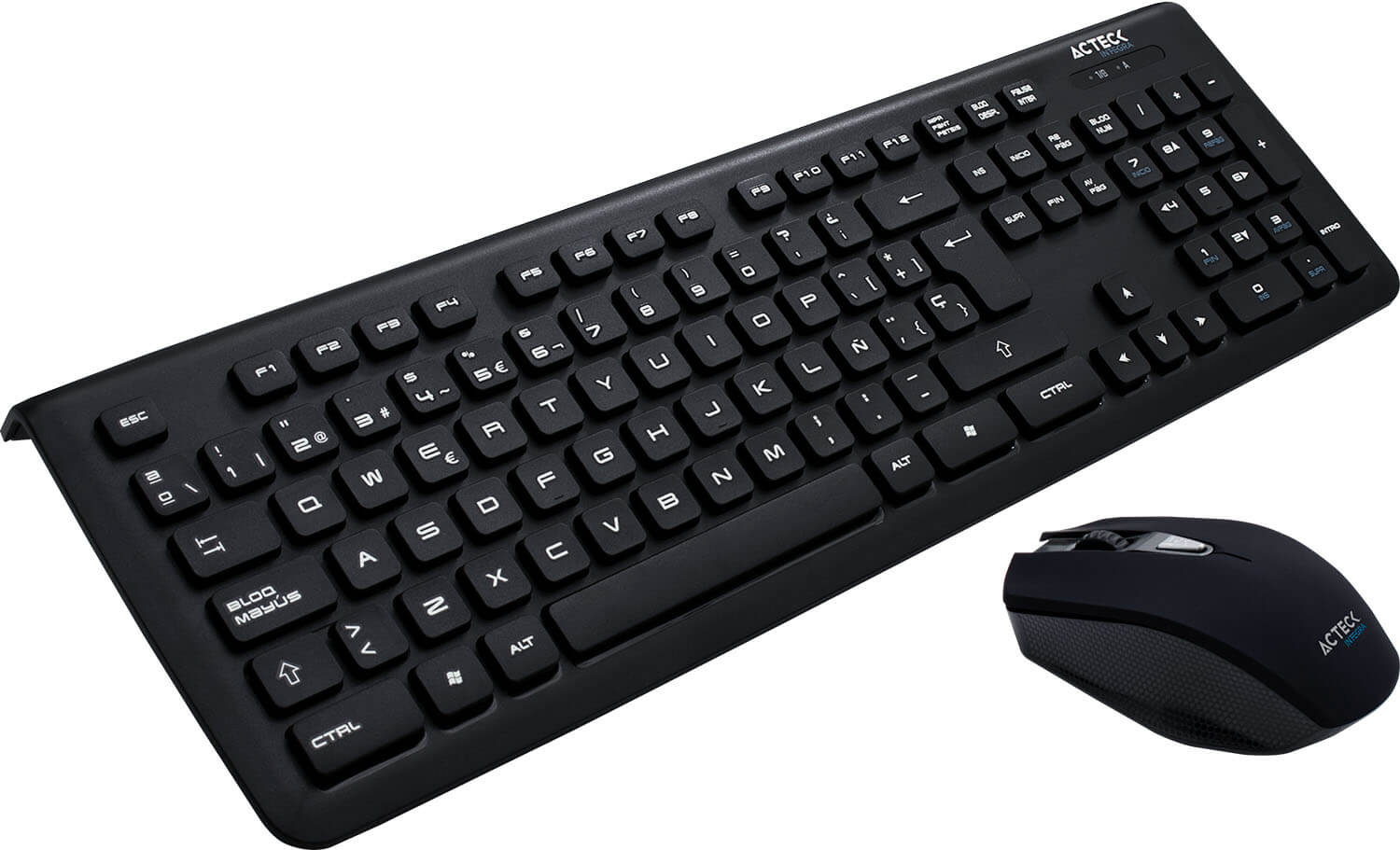 Teclado y Ratón (Mouse) Modelo KT500, Español, Inalámbricos (USB), Slim, ACTECK AC-922845