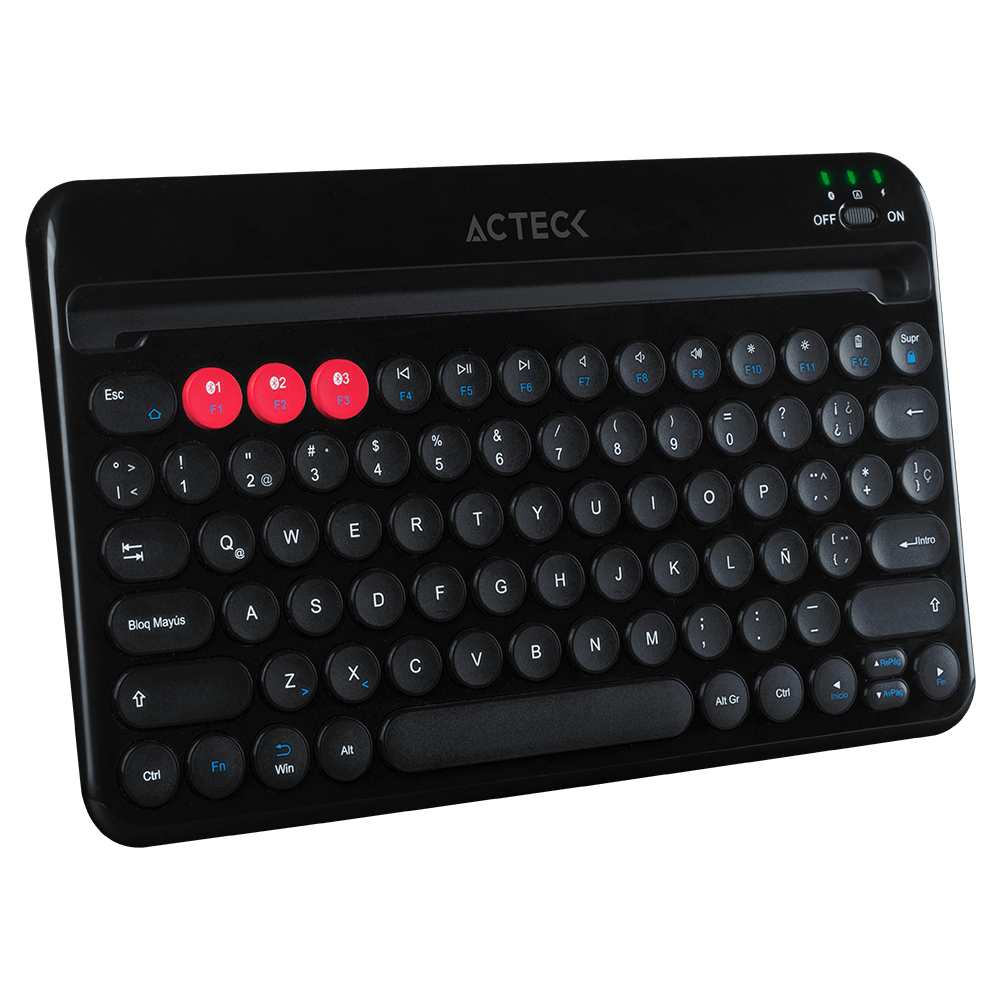 Teclado Inalámbrico (Bluetooth) Modelo TX30, Español, Color Negro, Multi-Dispositivos, ACTECK AC-926638