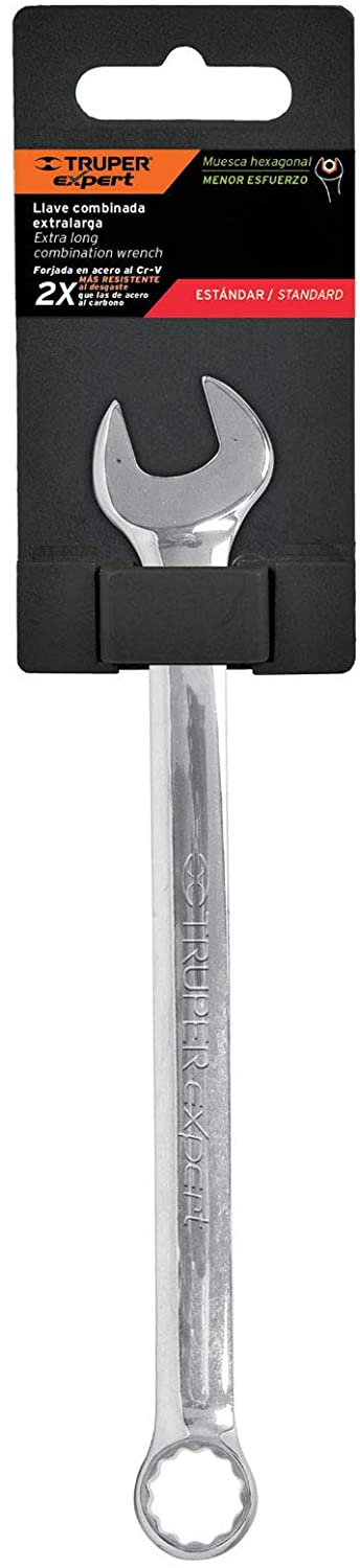 Llave Combinada, Extralarga (202 mm), Medida 1/2, TRUPER LL-2016