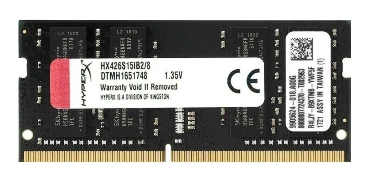 Memoria RAM DDR4 SO-DIMM, PC4-21300 (2666MHz), 8GB, 1.2V, CL15, KINGSTON HX426S15IB2/8