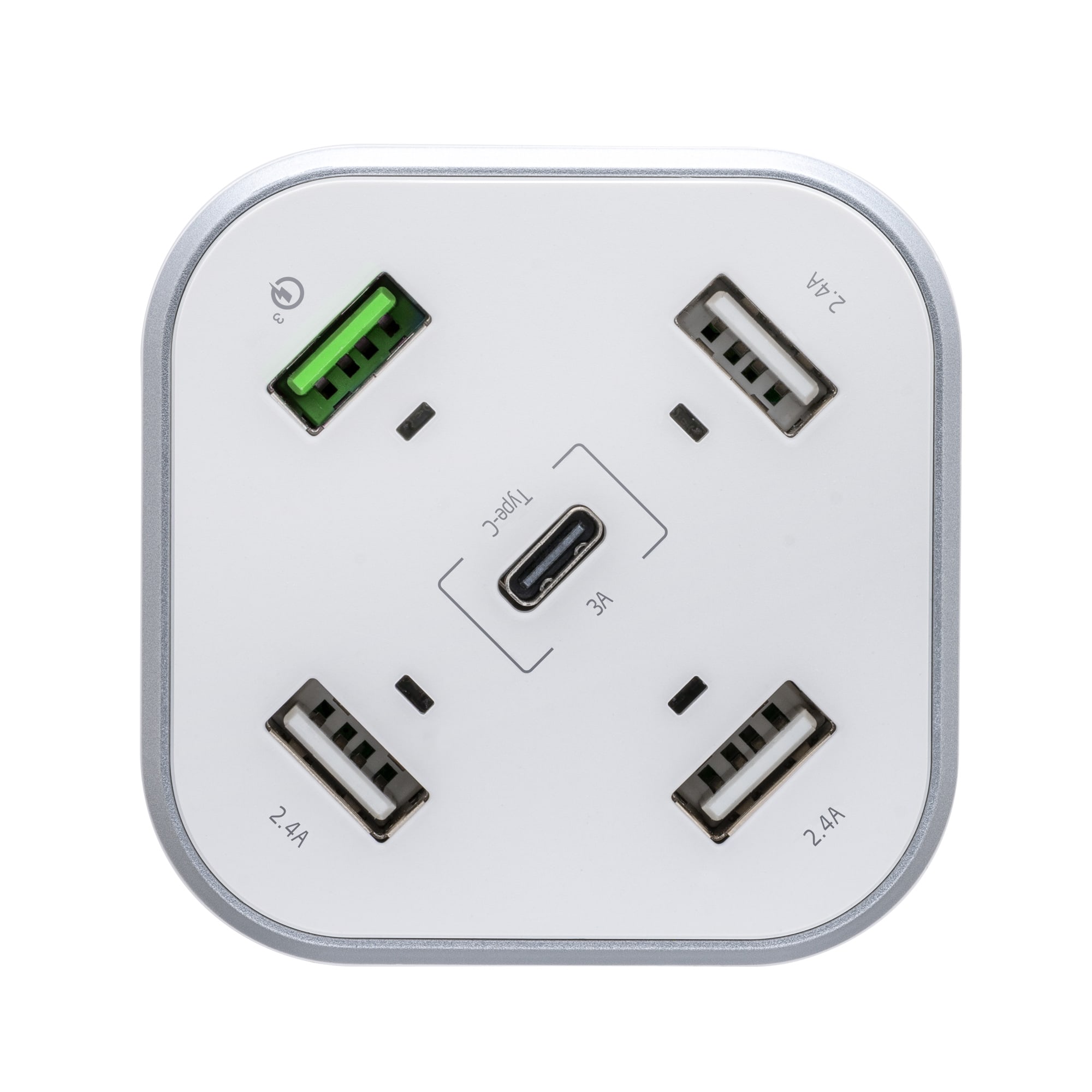 Estación de Carga, C/ 4x USB (H) / 1x USB C (H), Potencia Máxima 48W, Color Blanco, ADATA ACU0480QCPS-CUSWH