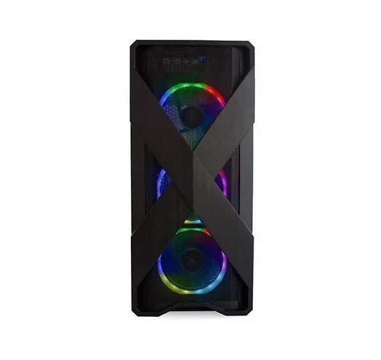 Gabinete Gamer Modelo XCASE, ATX, Full-Tower, Ventana Lateral de Cristal Templado, 3 Ventiladores RGB, No Incluye Fuente de Poder, NACEB NA-0605