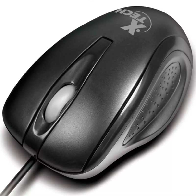 Ratón (Mouse) Óptico, Alámbrico (USB), Hasta 1000 DPI, 3 Botones, Color Negro, XTECH XTM-175