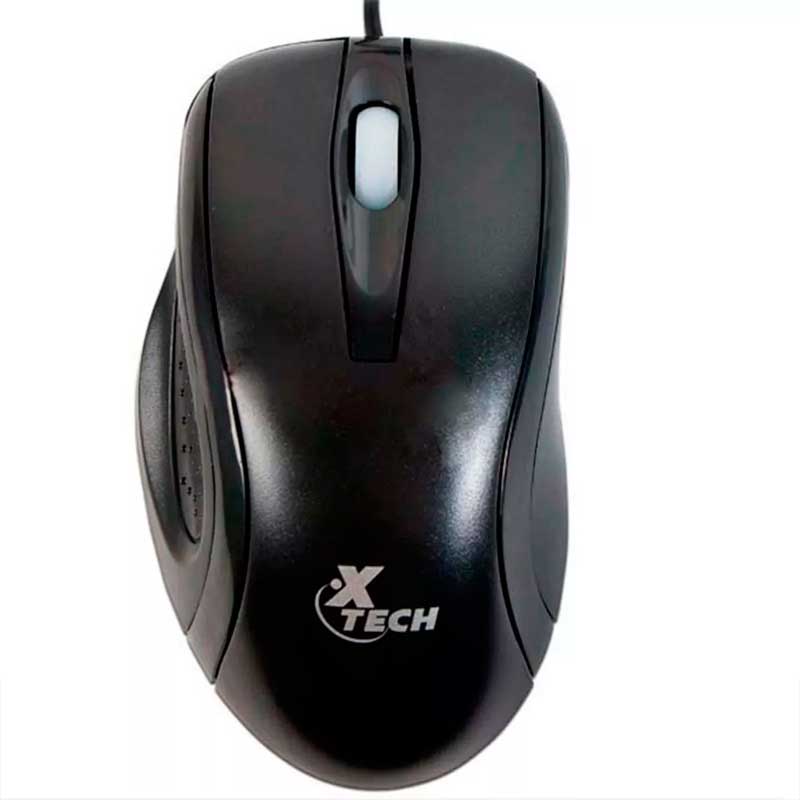 Ratón (Mouse) Óptico, Alámbrico (USB), Hasta 1000 DPI, 3 Botones, Color Negro, XTECH XTM-175