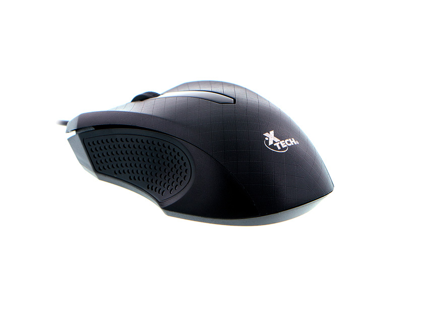 Ratón (Mouse) Óptico, Alámbrico (USB), Hasta 1000 DPI, 3 Botones, Color Negro, XTECH XTM-165