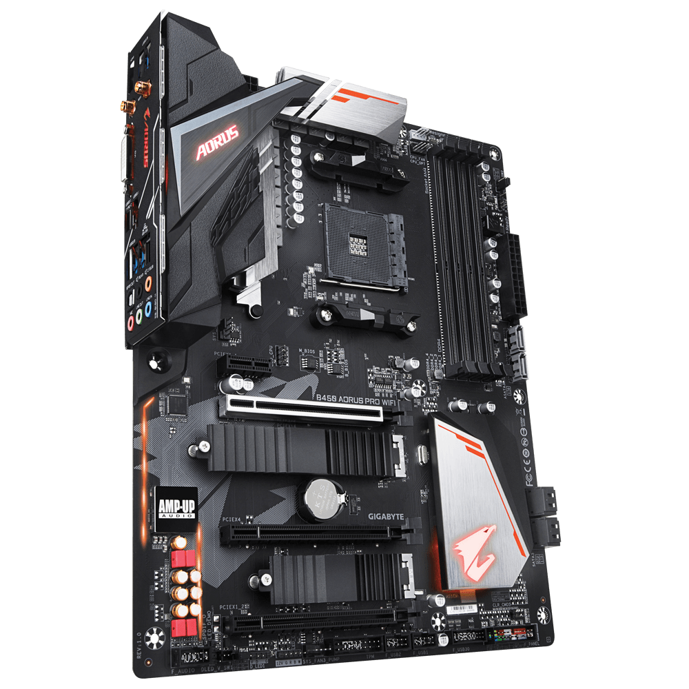 Tarjeta Madre (MoBo) B450 AORUS PRO, 4x DIMM DDR4 (Max 64GB RAM), 1x HDMI / 1x DVI-D, Wi-Fi / Bluetooth / LAN, ATX, Socket AMD AM4, GIGABYTE B450 AORUS PRO WIFI
