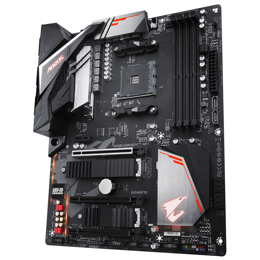 Tarjeta Madre (MoBo) B450 AORUS PRO, 4x DIMM DDR4 (Max 64GB RAM), 1x HDMI / 1x DVI-D, Wi-Fi / Bluetooth / LAN, ATX, Socket AMD AM4, GIGABYTE B450 AORUS PRO WIFI