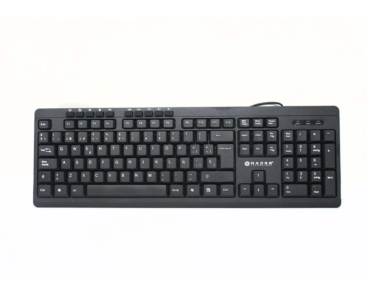 Ratón (Mouse) + Teclado + Bocinas 2.0, Alámbricos (USB), NACEB NA-228N