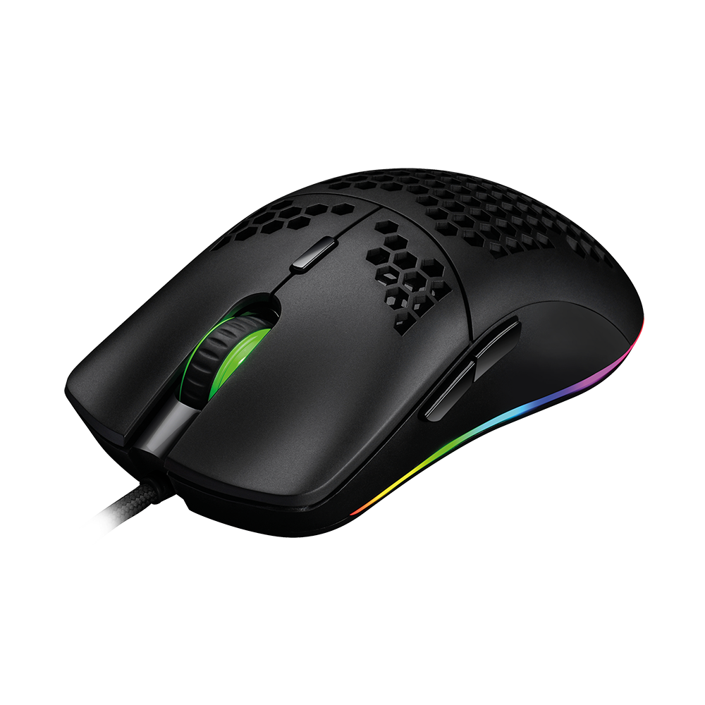 Ratón (Mouse) Gamer, Alámbirco (USB), Gamer Factor, Hasta 12,400 DPI, 7 Botones, Iluminación RGB, Color Negro, VORAGO MOG501