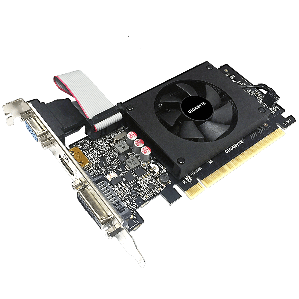 Tarjeta de Video NVIDIA GeForce® GT 710, 2GB GDDR5, PCI-E 2.0 x 8, Dual-link DVI-D*1 / HDMI*1 / D-Sub*1, Gigabyte GV-N710D5-2GIL
