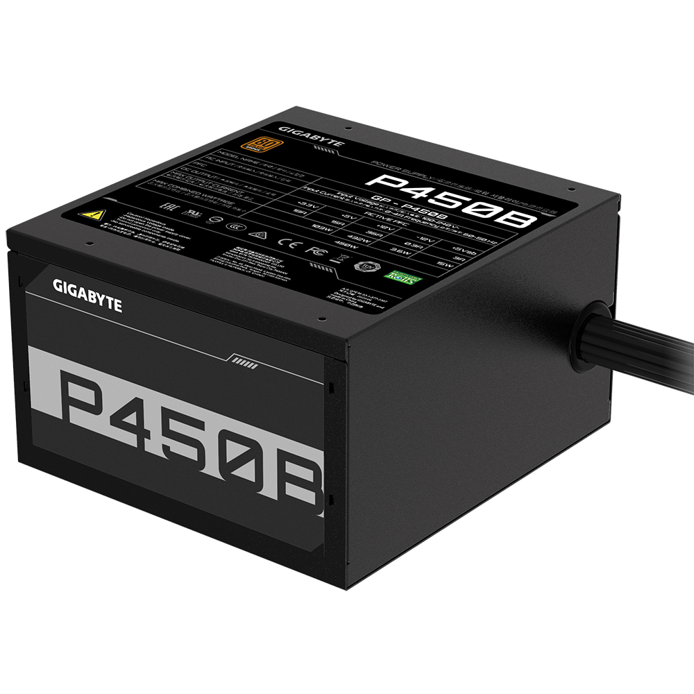 Fuente de Poder Certificada P450B, 450W, ATX, 80 Plus Bronze, GIGABYTE GP-P450B