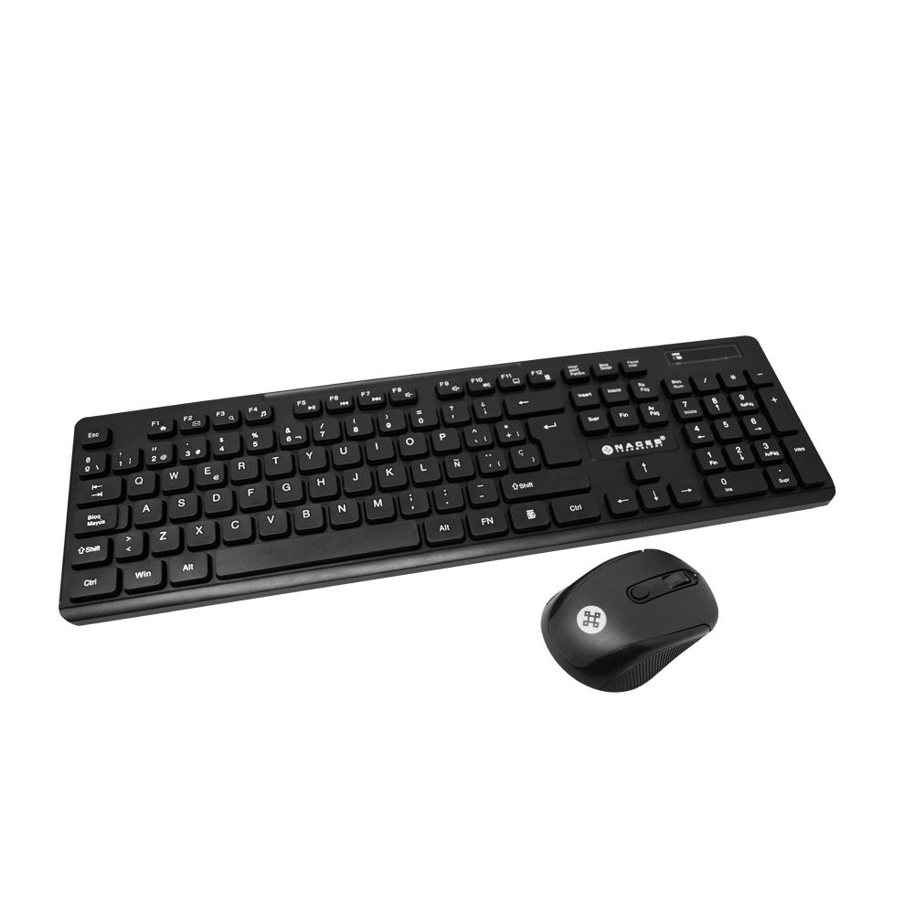 Teclado y Ratón (Mouse), Español, 104 Teclas / 4 Botones, Inalámbricos (USB), NACEB NA-0123
