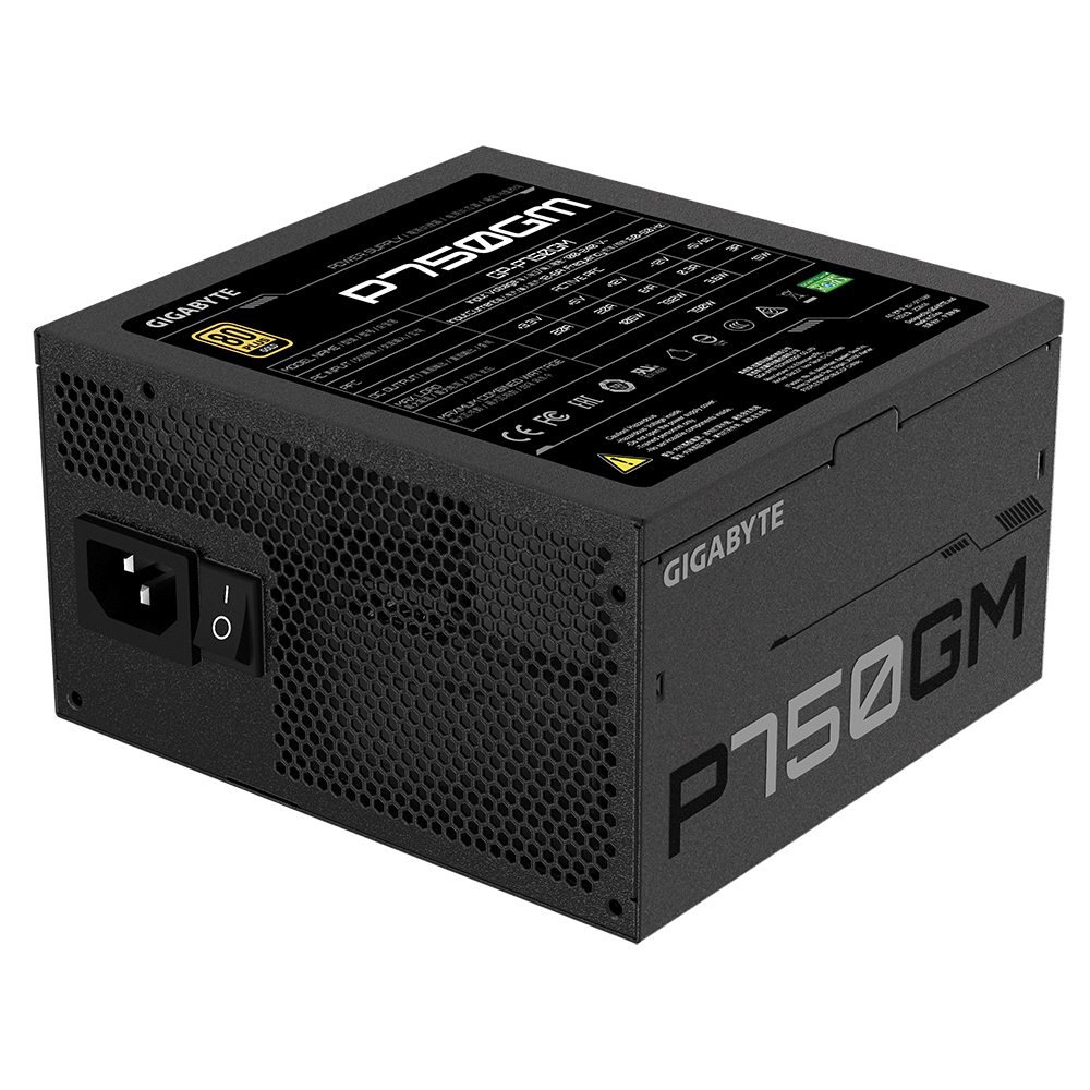 Fuente de Poder Certificada P750GM, 750W, ATX, 80 Plus Gold, Modular, GIGABYTE GP-P750GM