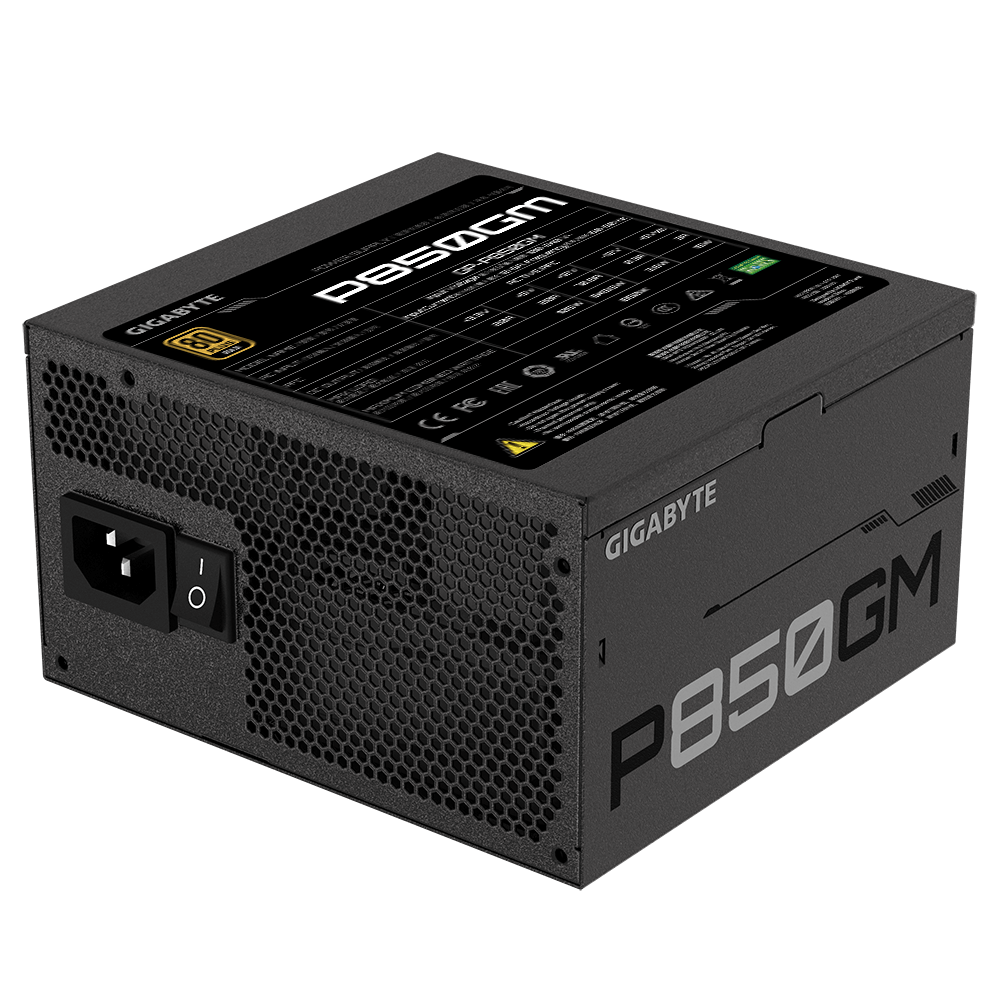 Fuente de Poder Certificada P850GM, 850W, ATX, 80 Plus Gold, Modular, GIGABYTE GP-P850GM