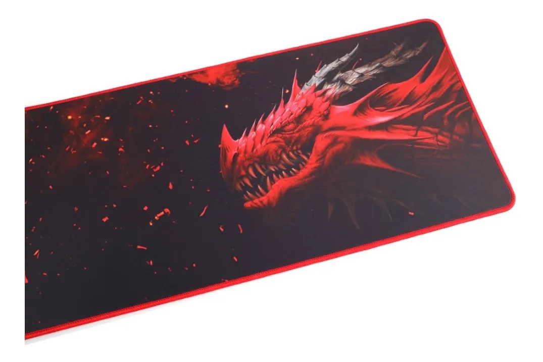 MousePad Gaming XL Dragon, 30mm x 80mm, Color Negro, NACEB NA-0948