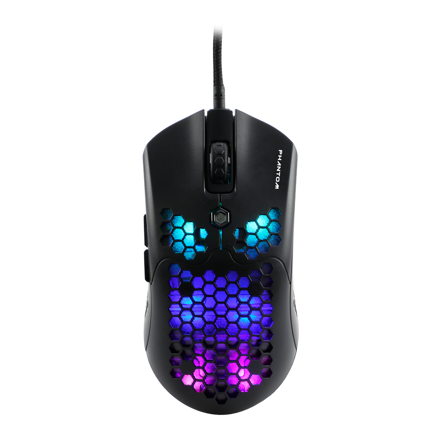Ratón (Mouse) Gamer Phantom, Alámbirco (USB), Iluminacion RGB, Longitud del Cable 1.8 Metros, PAW 3325, Color Negro, NACEB NA-0954