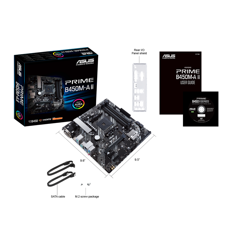 Tarjeta Madre (Motherboard) PRIME B450M-AII , AMD, Socket AM4, ATX, 4 x DDR4 (Max 128GB), HDMI / DVI-D / D-Sub, ASUS 90MB15Z0-M0AAY0