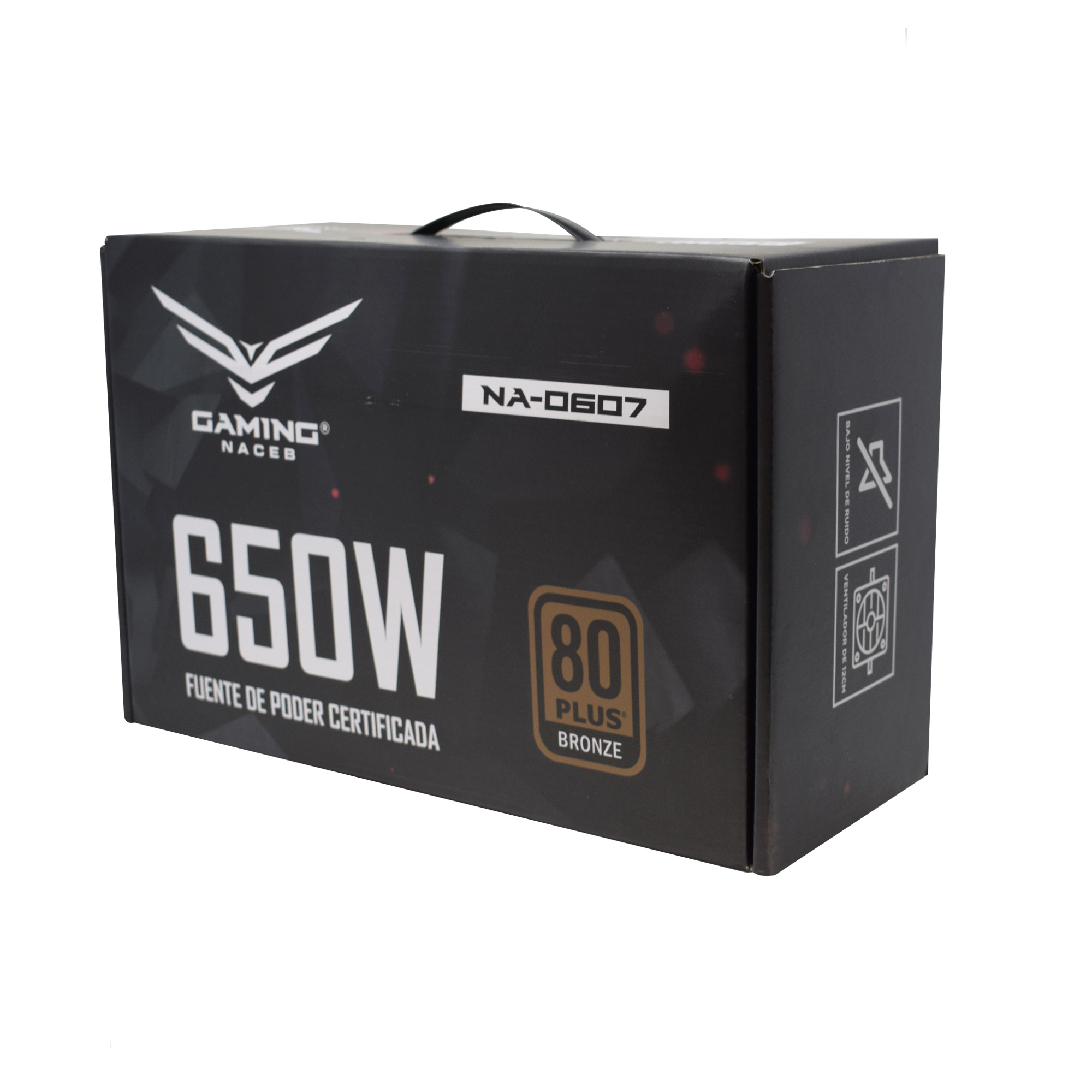 Fuente de Poder Certificada Gaming Naceb, Semi-Modular, 650W, ATX, 80 Plus Bronze, 86% de Eficiencia, NACEB NA-0607