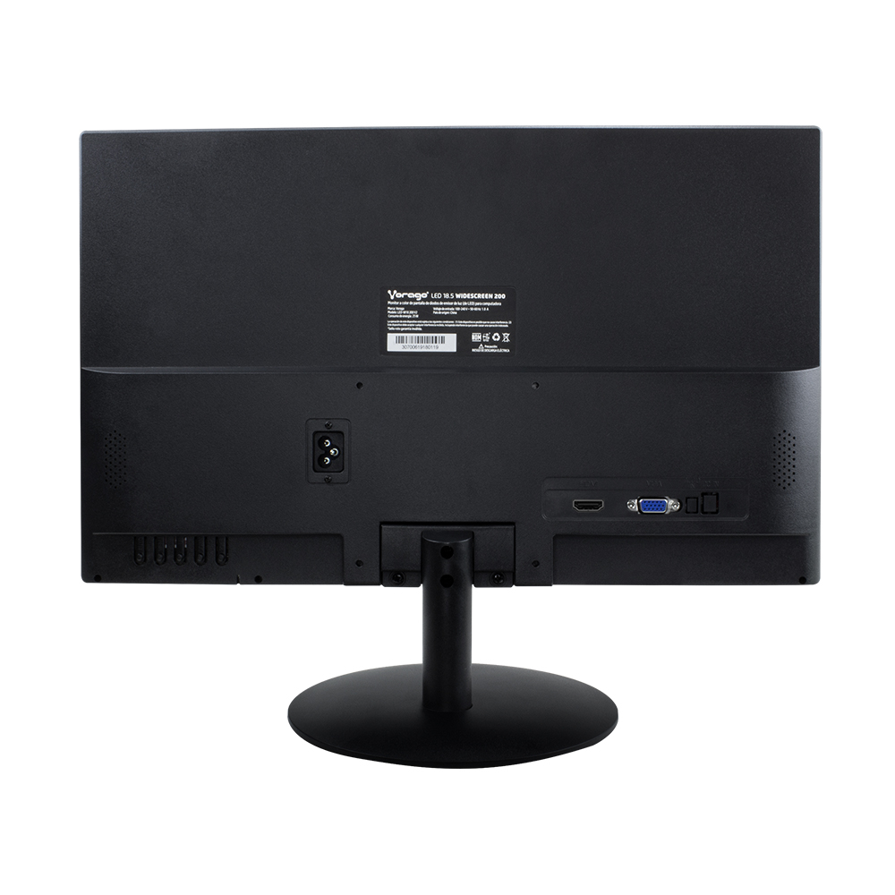 Monitor LED Widescreen 200, de 18.5", Resolución 1366 x 768, 2-5 ms, HDMI / VGA, VORAGO LED-W18-200 V3
