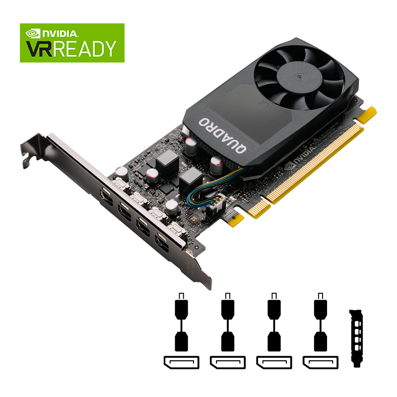 Tarjeta de Video NVIDIA Quadro P620, 2GB GDDR5, 4x Mini DisplayPort, PCI-E 3.0, PNY VCQP620V2-PB