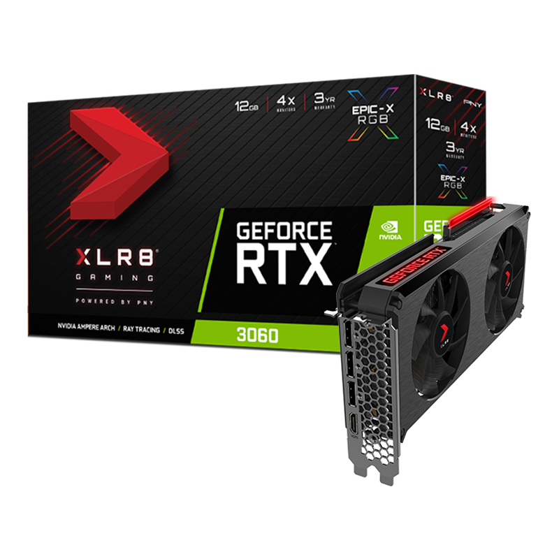 Tarjeta de Video NVIDIA GeForce RTX 3060 OC, XLR8 Gaming, 12GB GDDR6, 1xHDMI, 3xDP, PCI Express 4.0, PNY VCG306012DFXPPB