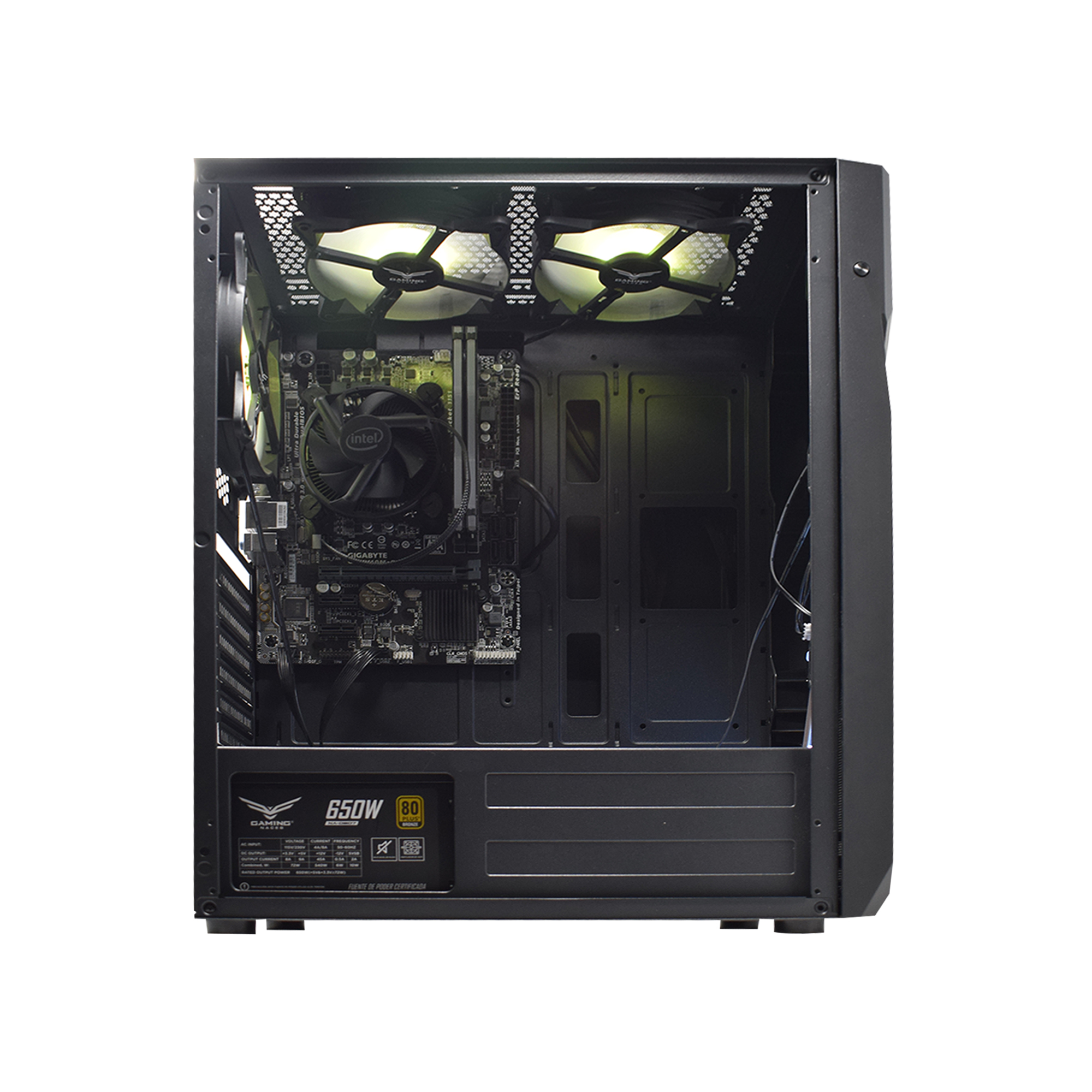 Gabinete Gamer Modelo ZION, ATX, Full-Tower, Ventana Lateral de Cristal Templado, 2 Ventiladores Superiores, No Incluye Fuente de Poder, NACEB NA-0612