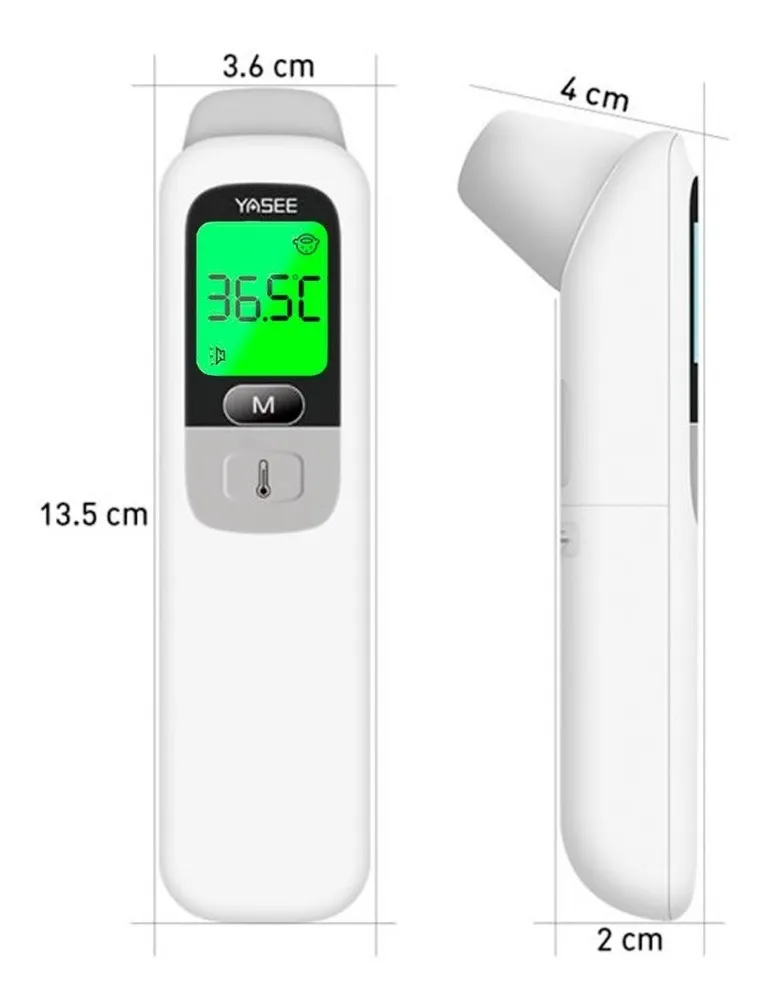 Termómetro IR, Color Blanco, Rango 28.0° - 42.9°, Frente Sin Contacto, YASEE JA-11A(FT-100B)