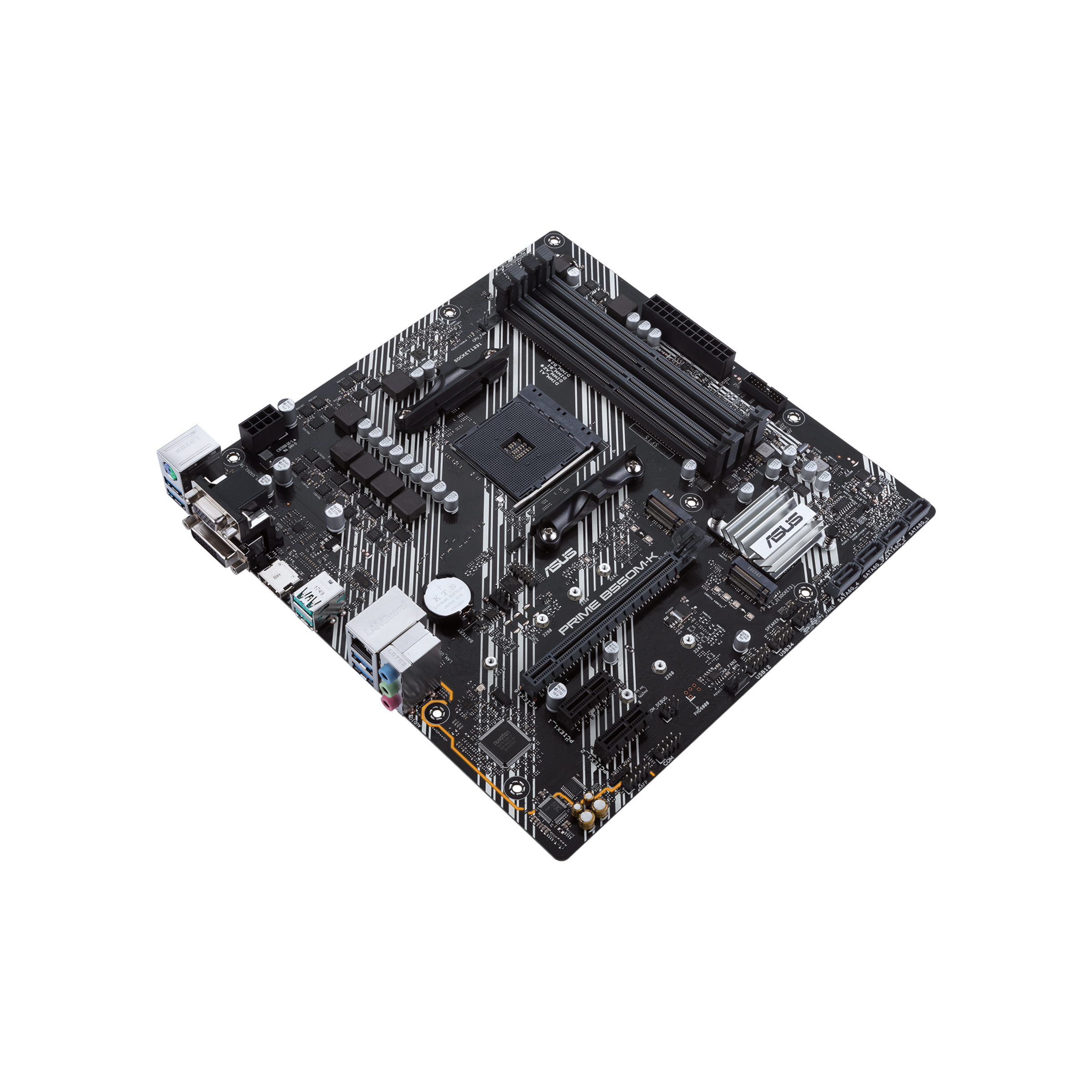Tarjeta Madre (MoBo) B550M-K, 4x DIMM DDR4 (Max 128GB RAM), 1x HDMI / 1x DVI-D / 1x VGA, Micro ATX, Socket AMD AM4, ASUS 90MB1490-M0AAY0