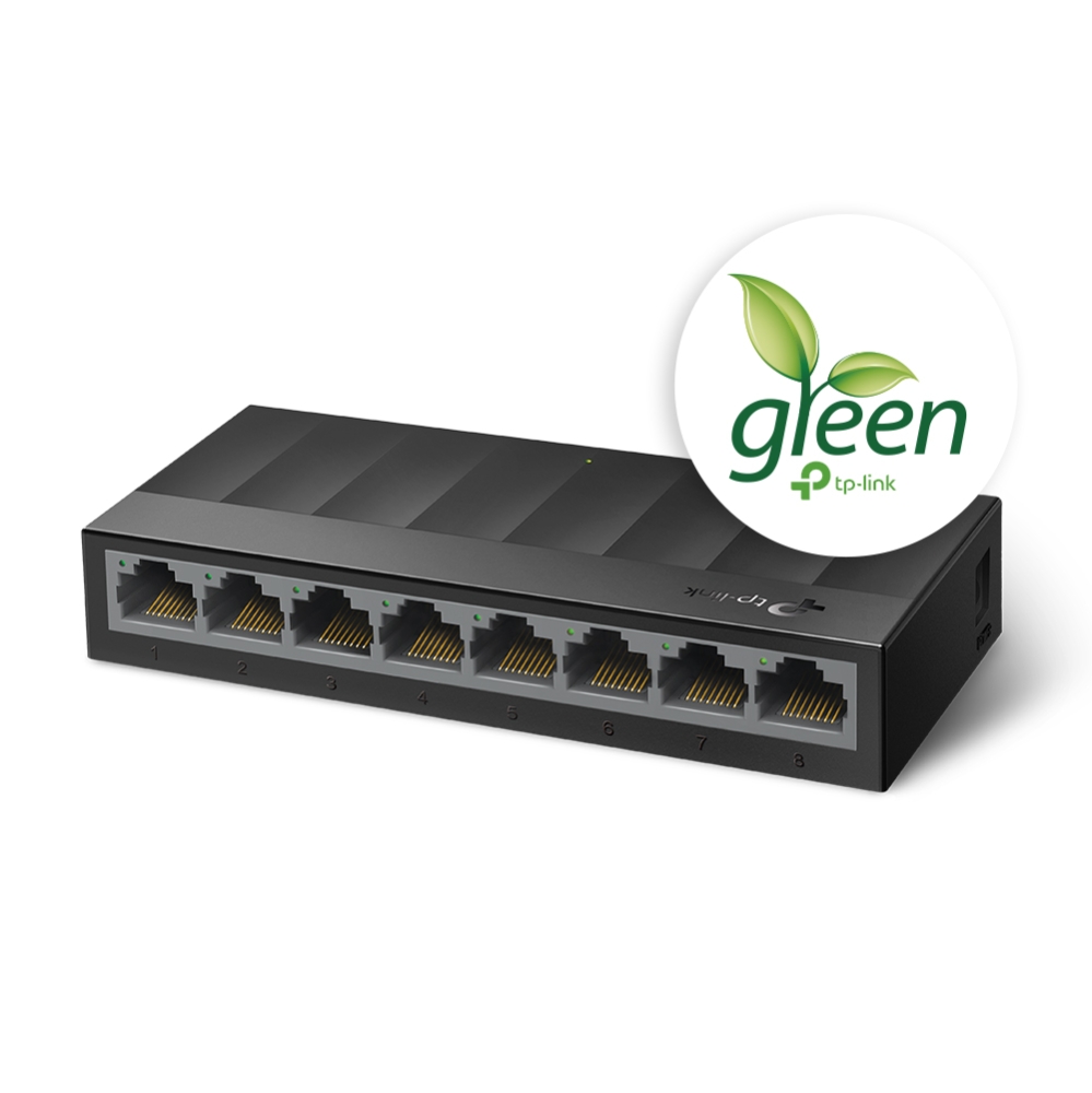 Switch de Escritorio, 8 Puertos RJ45 10/100/1000Mbps (Gigabit), No Administrable, Plug and Play, TP-LINK LS1008G
