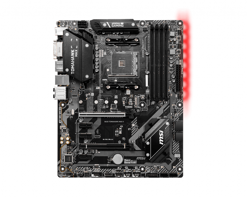 Tarjeta Madre (Mobo) Chipset AMD B450 TOMAHAWK MAX II, Socket AM4, Para AMD Ryzen 1ra / 2da / 3era Gen, 4x DDR4 (Max. 128GB), Integrado Audio HD, Red, USB 3.0, SATA 3.0, ATX, ASROCK MSI 911-7C02-034