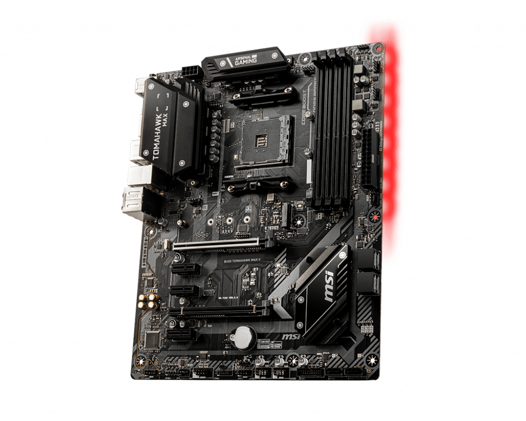 Tarjeta Madre (Mobo) Chipset AMD B450 TOMAHAWK MAX II, Socket AM4, Para AMD Ryzen 1ra / 2da / 3era Gen, 4x DDR4 (Max. 128GB), Integrado Audio HD, Red, USB 3.0, SATA 3.0, ATX, ASROCK MSI 911-7C02-034