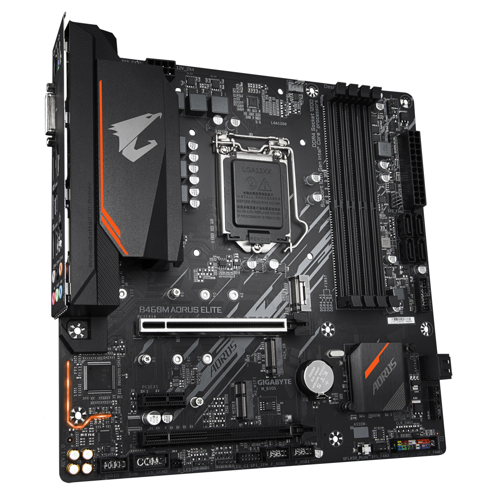 Tarjeta Madre (Mobo) B560  AORUS ELITE, ChipSet AMD B450, LGA 1200 (11va y 10ma Generación), 4xDDR4, Audio HD, Red, USB 3.0, SATA 3.0, ATX, GIGABYTE B560M AORUS ELITE (copia)