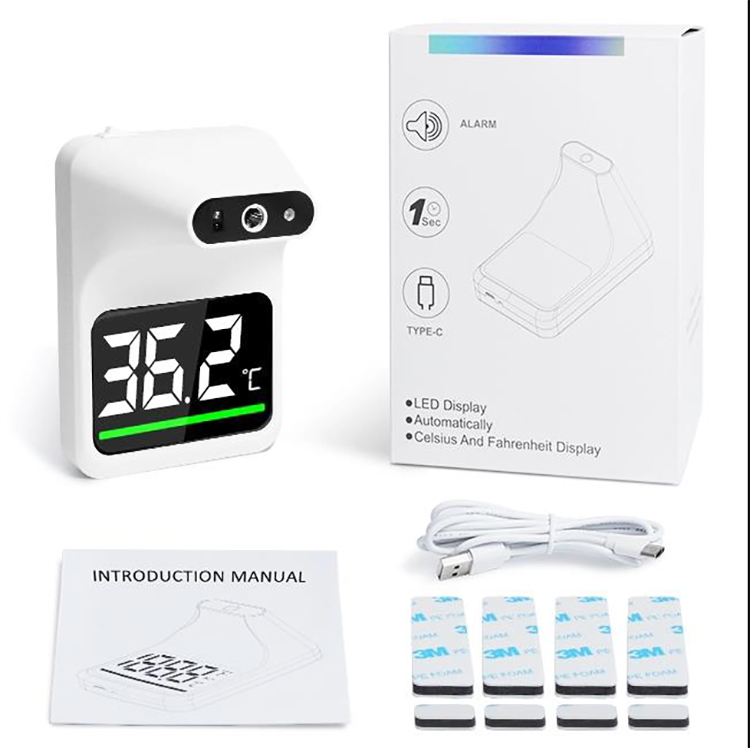 Termómetro de Pared Modelo UFR101, Incluye Cable de Carga USB-C y Baterías Recargable de 2,000 mAh, Pantalla LED, GEKKA UFR101