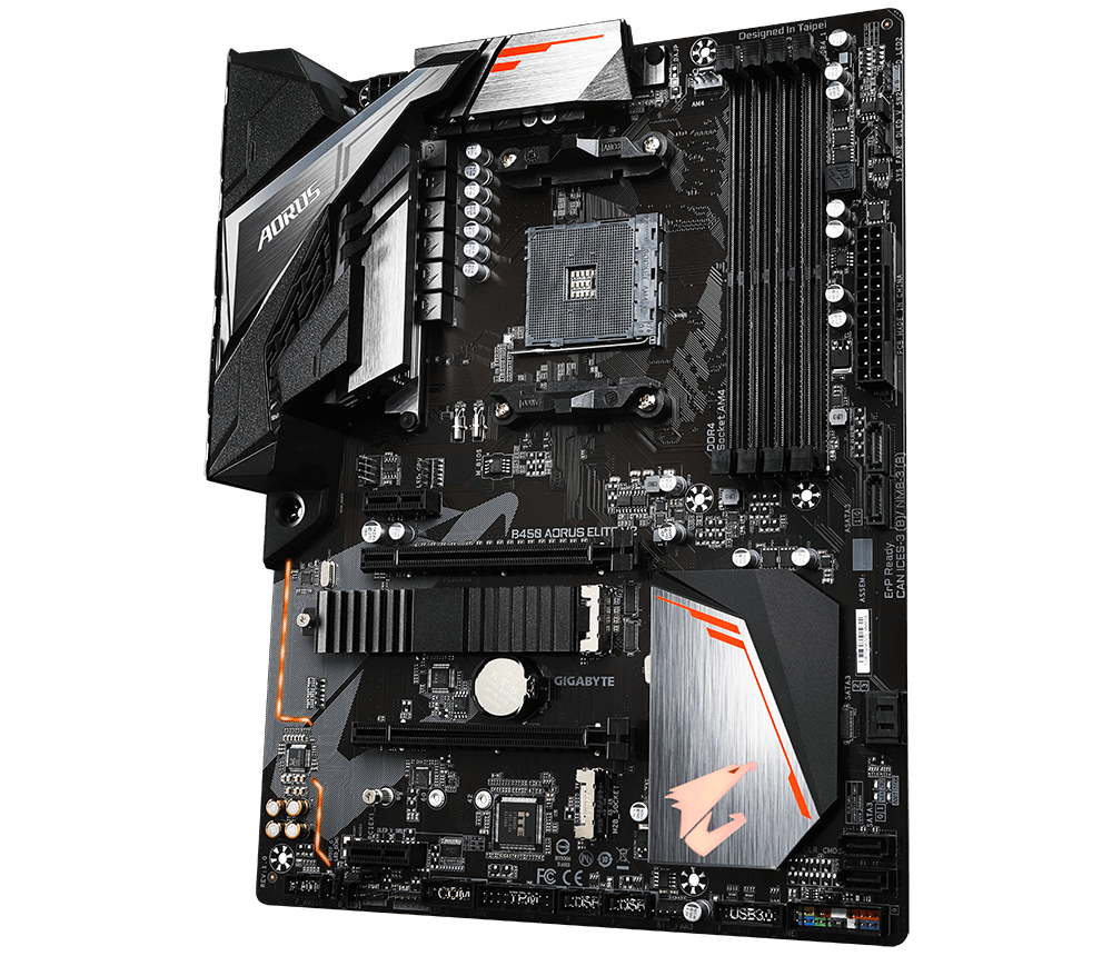 Tarjeta Madre (Mobo) B450 AORUS ELITE, ChipSet AMD B450, Socket AM4 (Compatible con Ryzen 5000, 4000, 3000, 2000, 1000), 4x DDR4 (Max 128GB), ATX, GIGABYTE B450 AORUS ELT V2