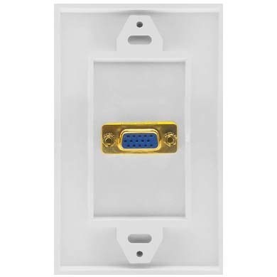 Tapa P/ Caja, Montaje al Ras, 1 Puerto VGA Hembra, Color Blanco, BROBOTIX 045687