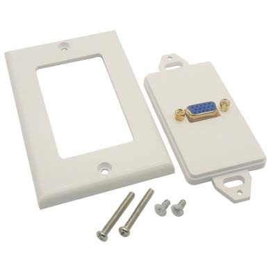 Tapa P/ Caja, Montaje al Ras, 1 Puerto VGA Hembra, Color Blanco, BROBOTIX 045687