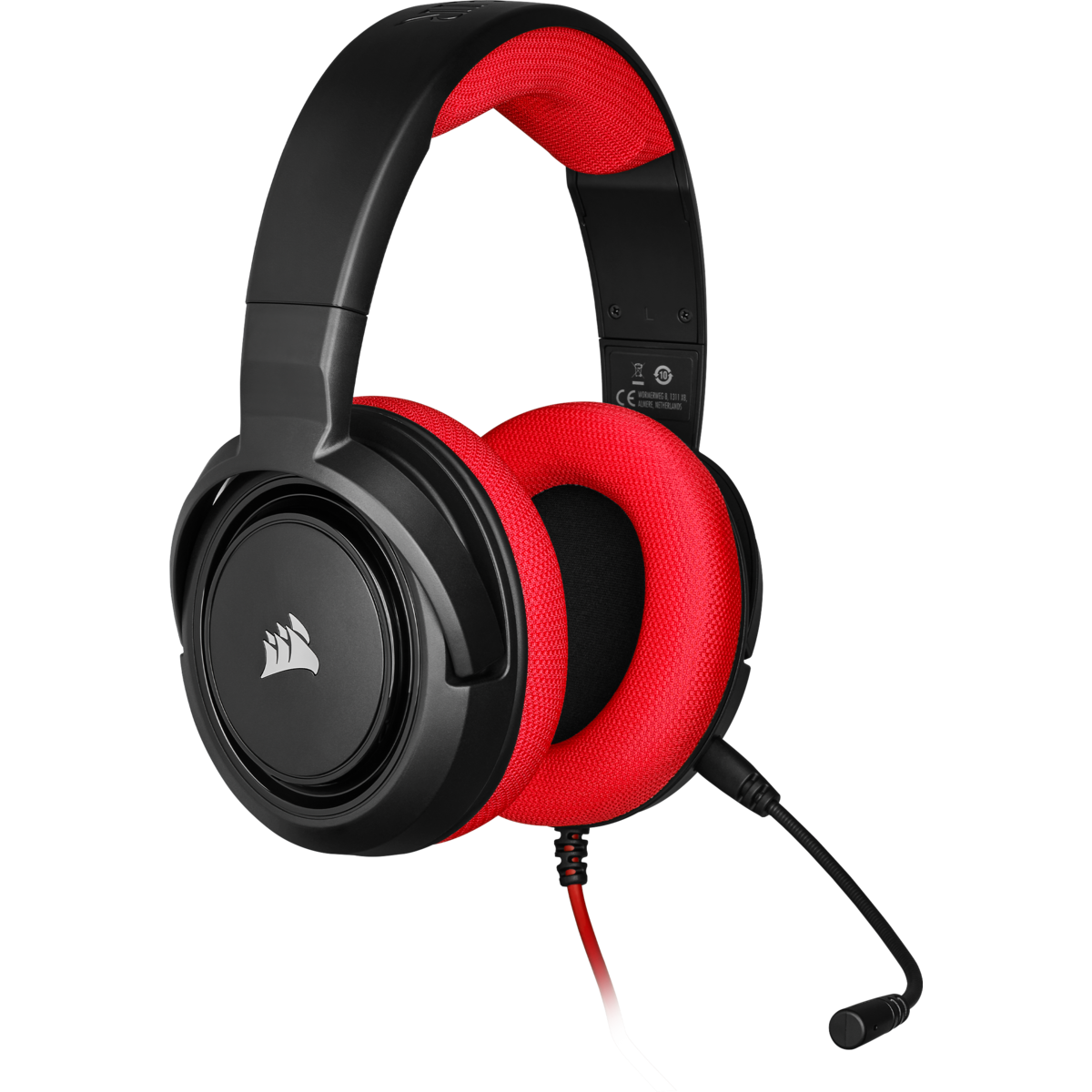 Audífonos con Micrófono Gamer HS35 Stereo, Alámbrico 3.5mm, Longitud del Cable 1.1 Metros, Color Negro / Rojo, CORSAIR CA-9011198-NA
