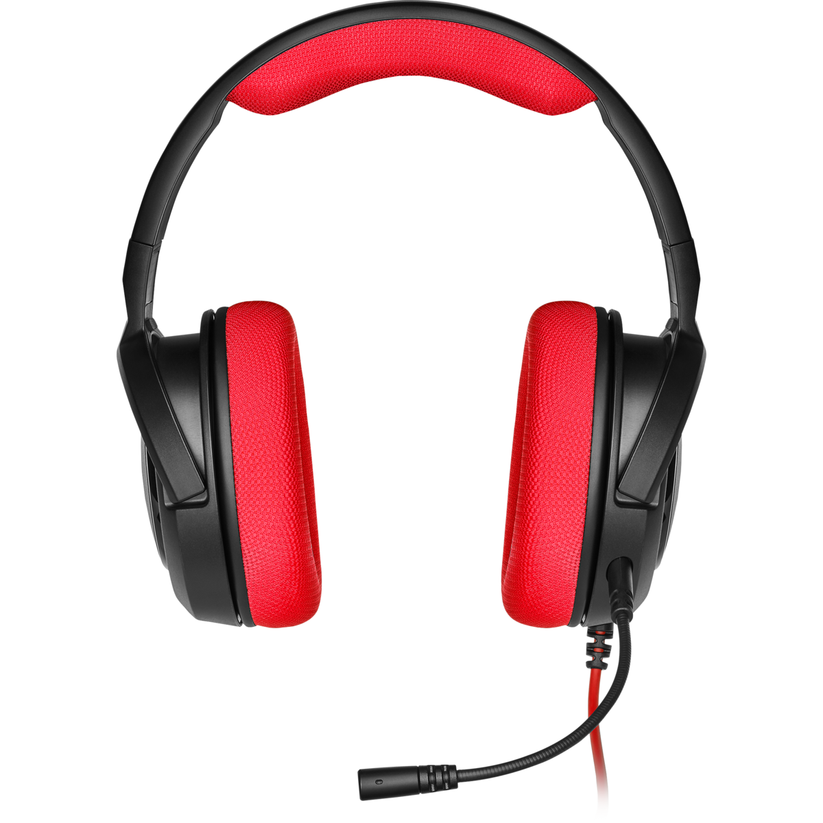 Audífonos con Micrófono Gamer HS35 Stereo, Alámbrico 3.5mm, Longitud del Cable 1.1 Metros, Color Negro / Rojo, CORSAIR CA-9011198-NA